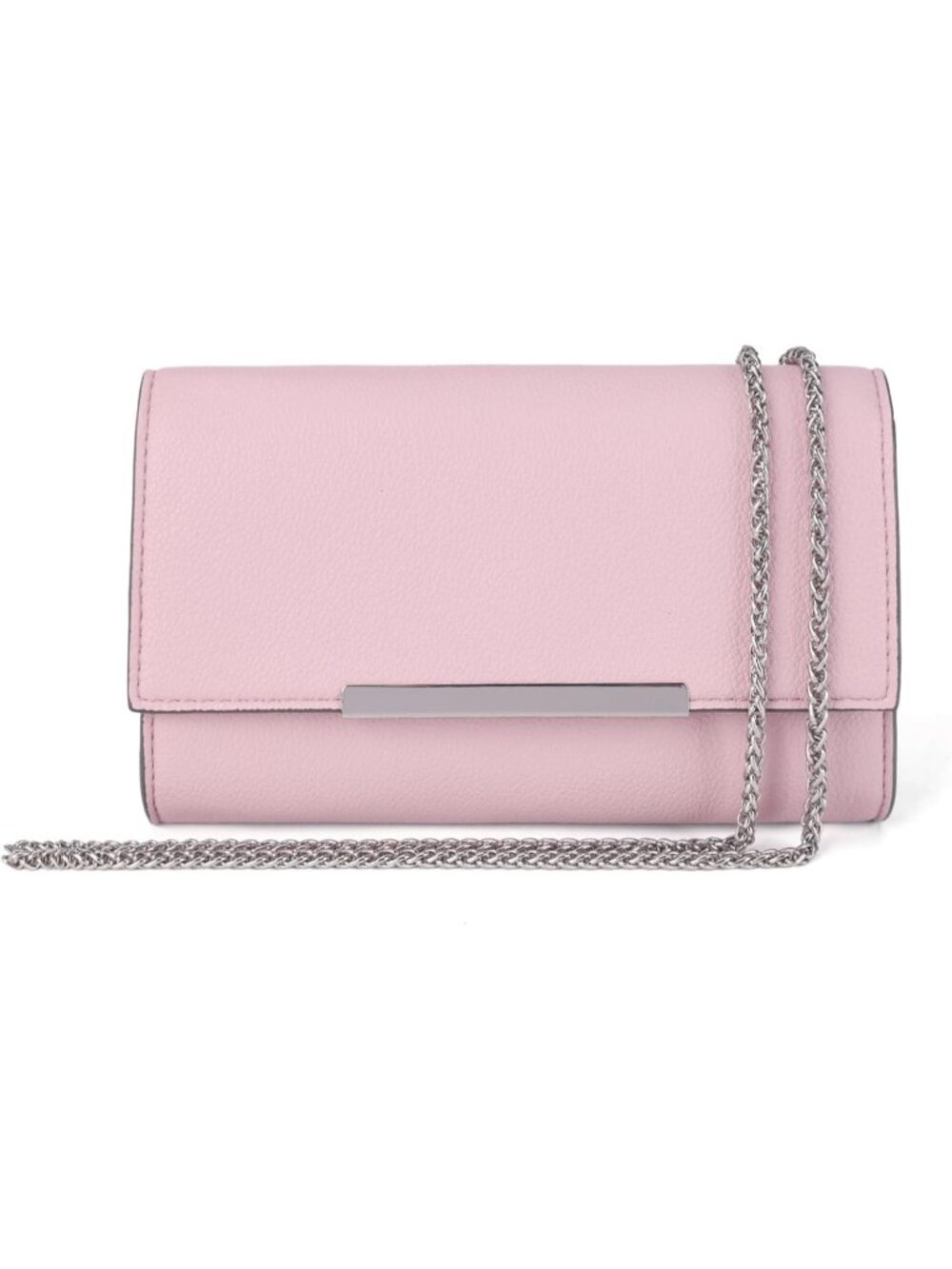 Women’s Light Pink Clutch Purses Wristlet Vegan Leather Formal Evening Bag